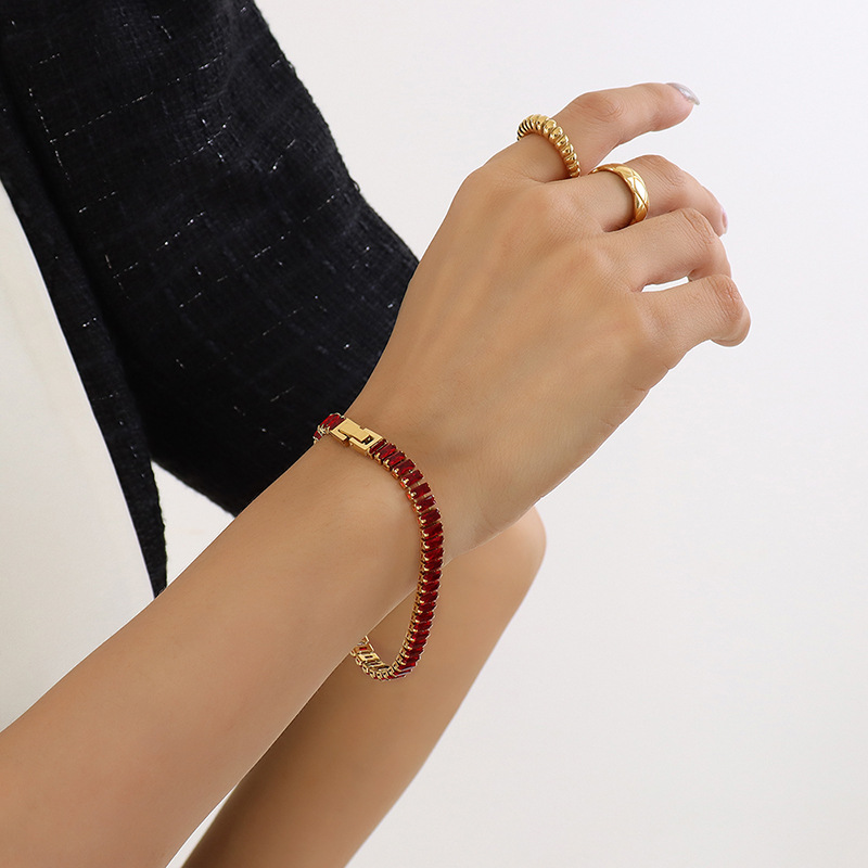 Red Zircon bracelet extension -19cm