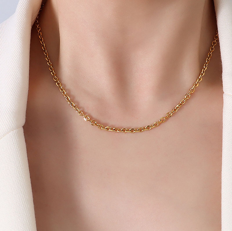 Gold angle chain 3mm