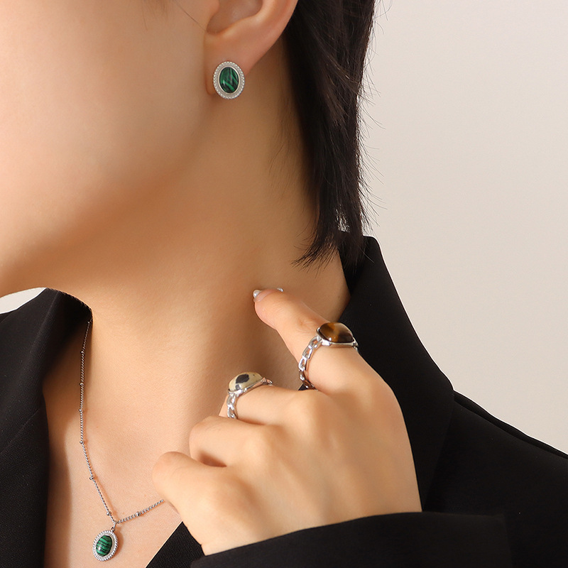 3:Steel Turquoise Earrings