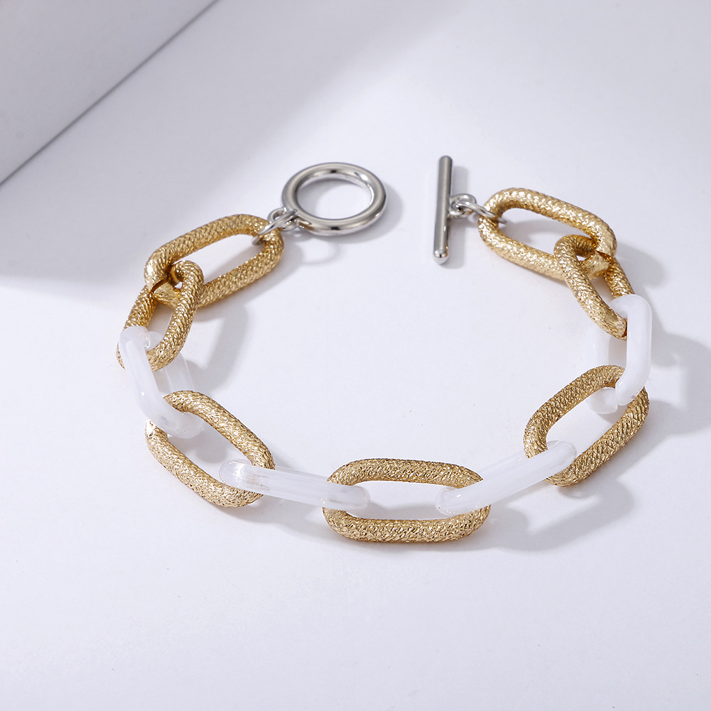 5:Gold and White Matte Bracelet