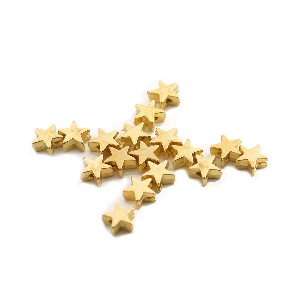 Gold five pointed star 6x6mm, 1mm