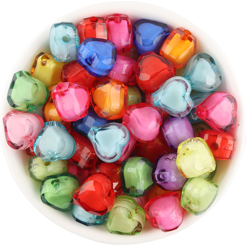 Heart shaped beads (50 pcs / bag) 11.2x11.8x8.2mm,