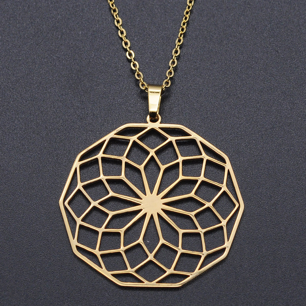2:Gold Necklace, 34.5x35.5mm