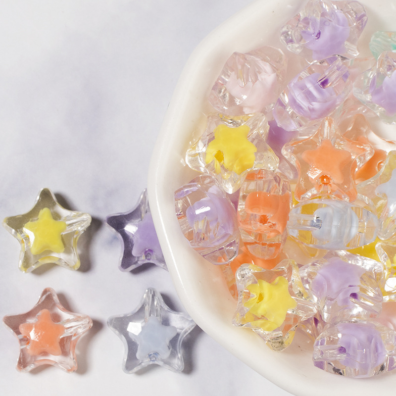 Five pointed star beads (50 pcs / bag)