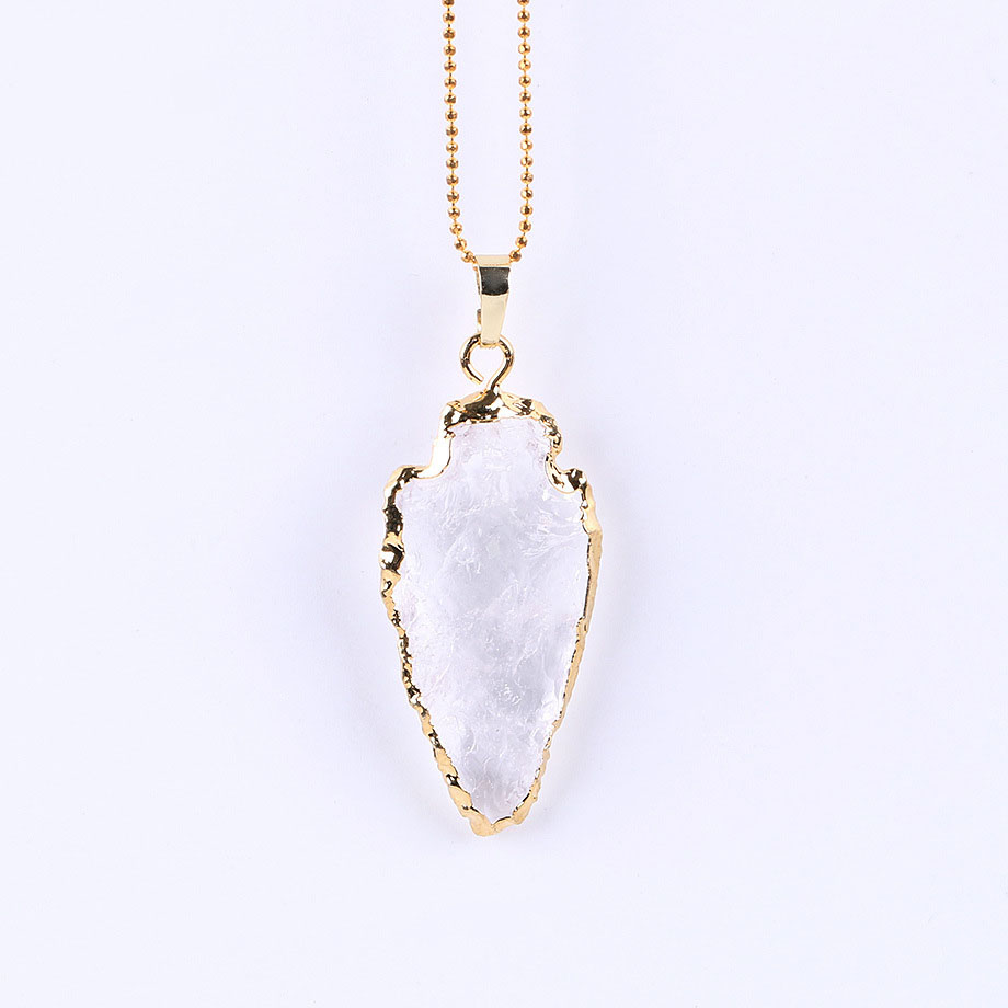 2:White crystal pendant   chain