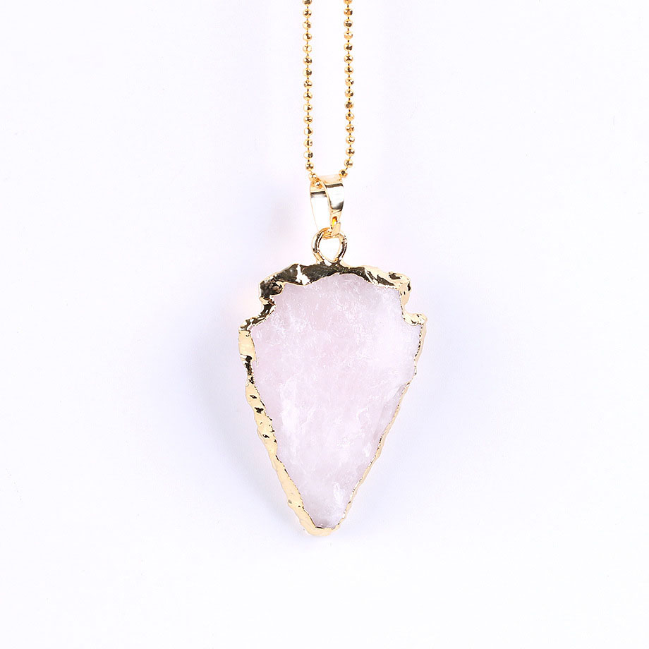 4:Pink crystal pendant   chain