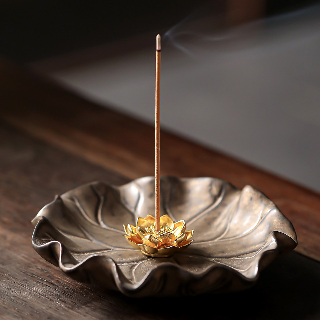 Gold lotus leaf   golden lotus incense stick