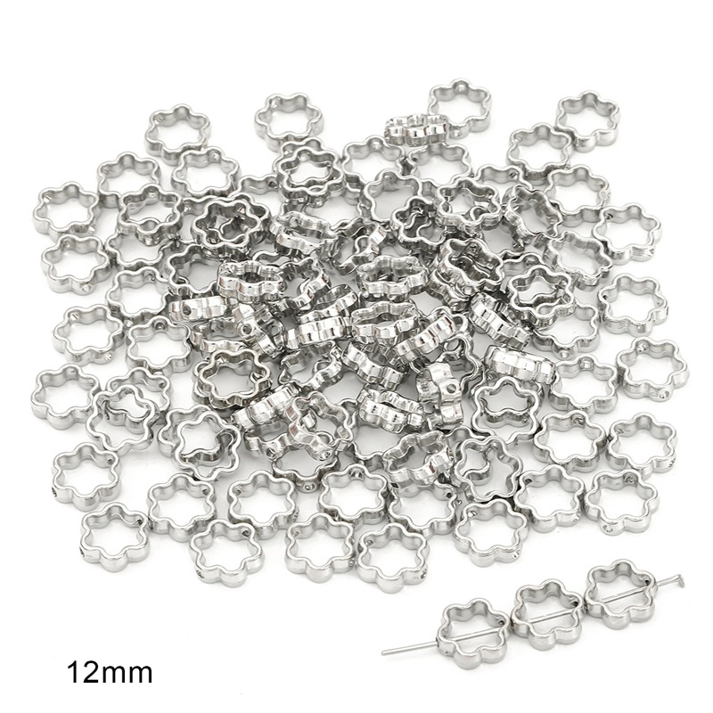 Hollow Plum Blossom 12mm Electroplating White K Color 50/Pack