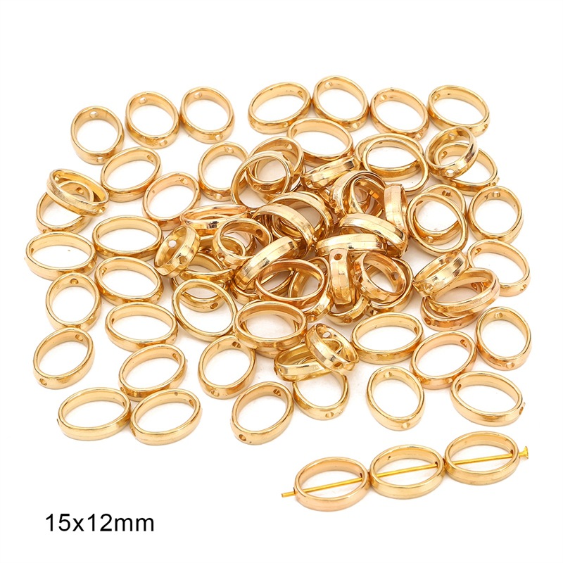 4:Hollow oval 15×12mm electroplated gold 50pcs/pack