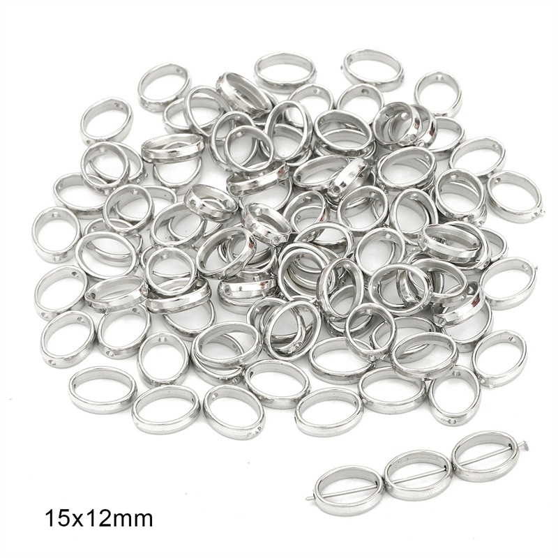 Hollow oval 15×12mm electroplating white K color 50 pcs/pack