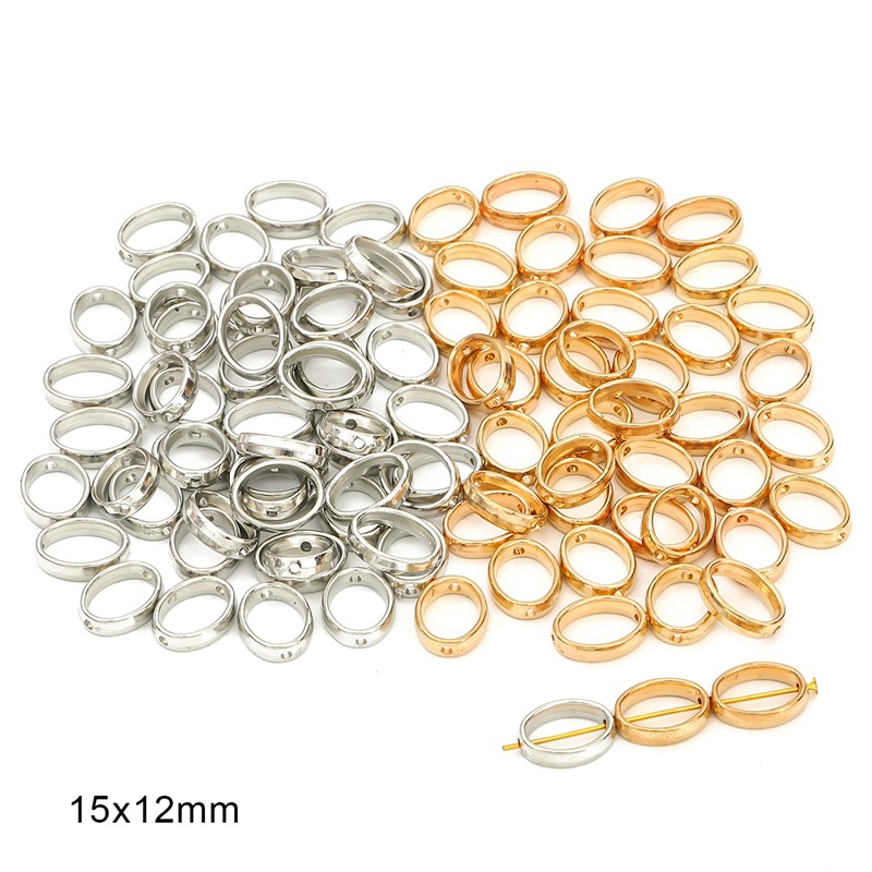 Hollow oval 15×12mm electroplating gold   white K, 25 each, 50 in total/pack