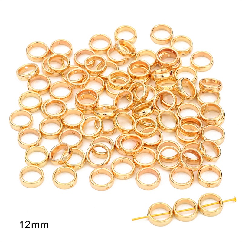 13:Hollow round 12mm electroplated gold 50 pcs/pack