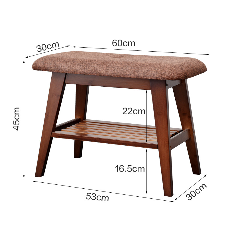 60 long Nordic shoe changing stool (walnut color)