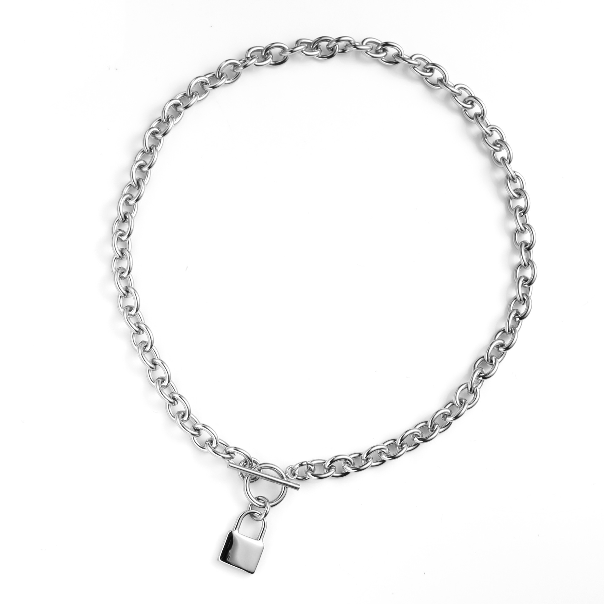 steel color necklace 45cm