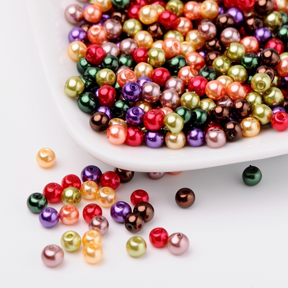 Dark red mixed color 4mm, about 400 pcs / bag