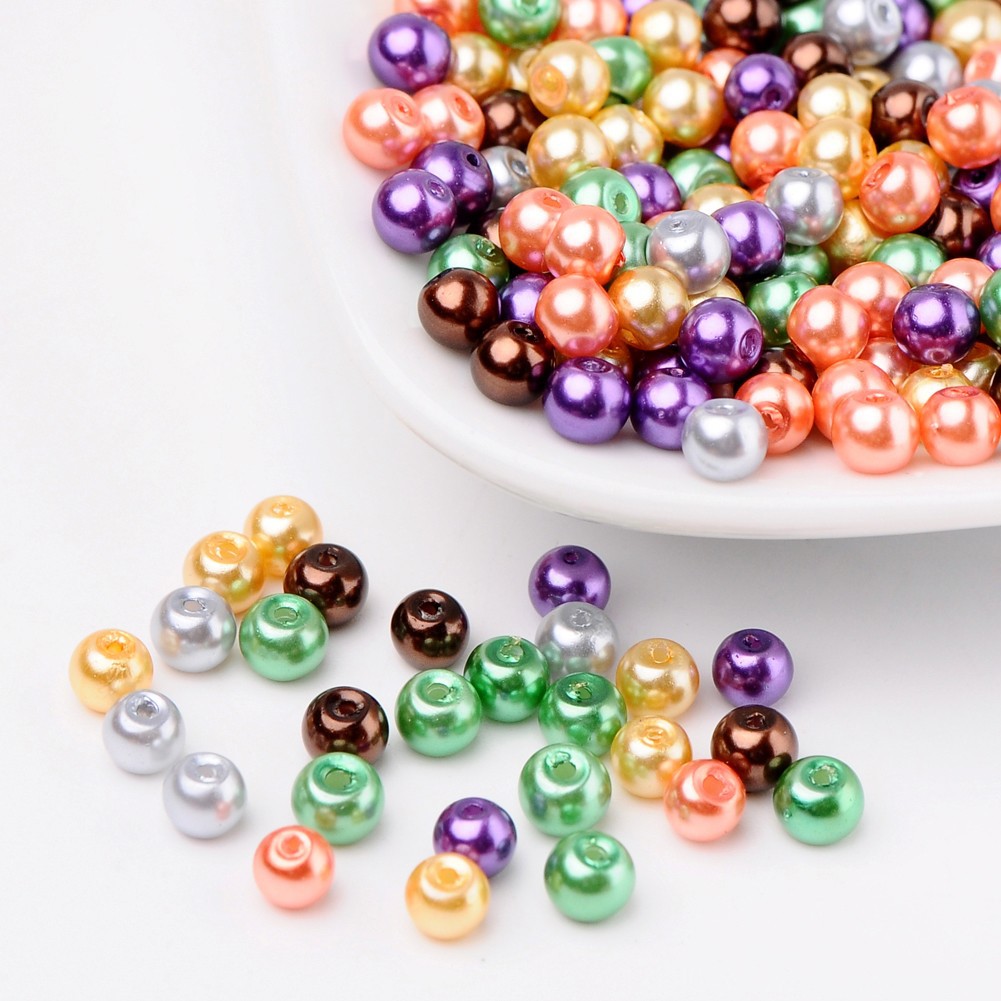 Bright color mixing 8mm, about 100 pcs / bag