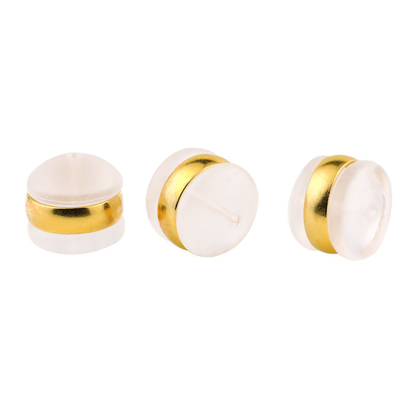 Set of camber ring transparent large ear plugs/gold