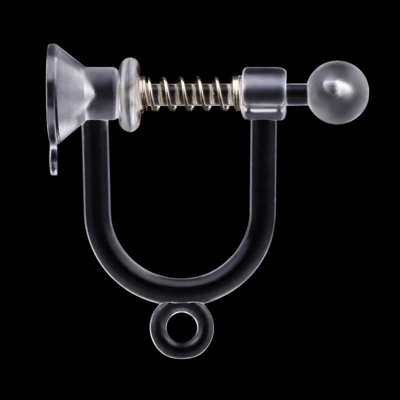 Transparent spring ear clip/steel color