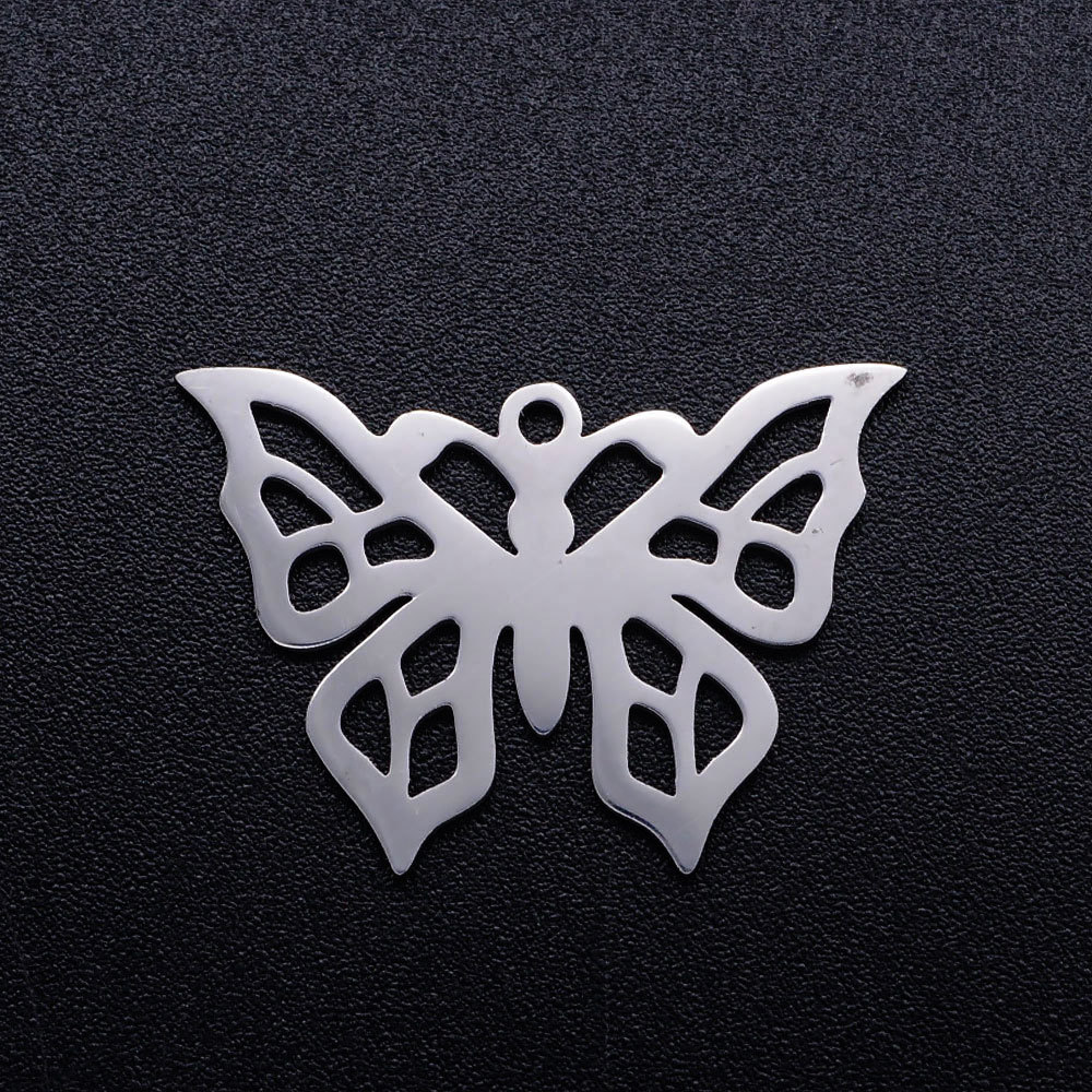 3:Steel Color Big Butterfly, 25x18mm