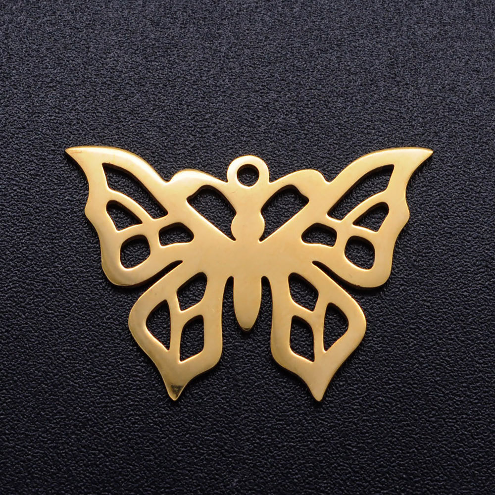 Large golden butterfly, 25x18mm