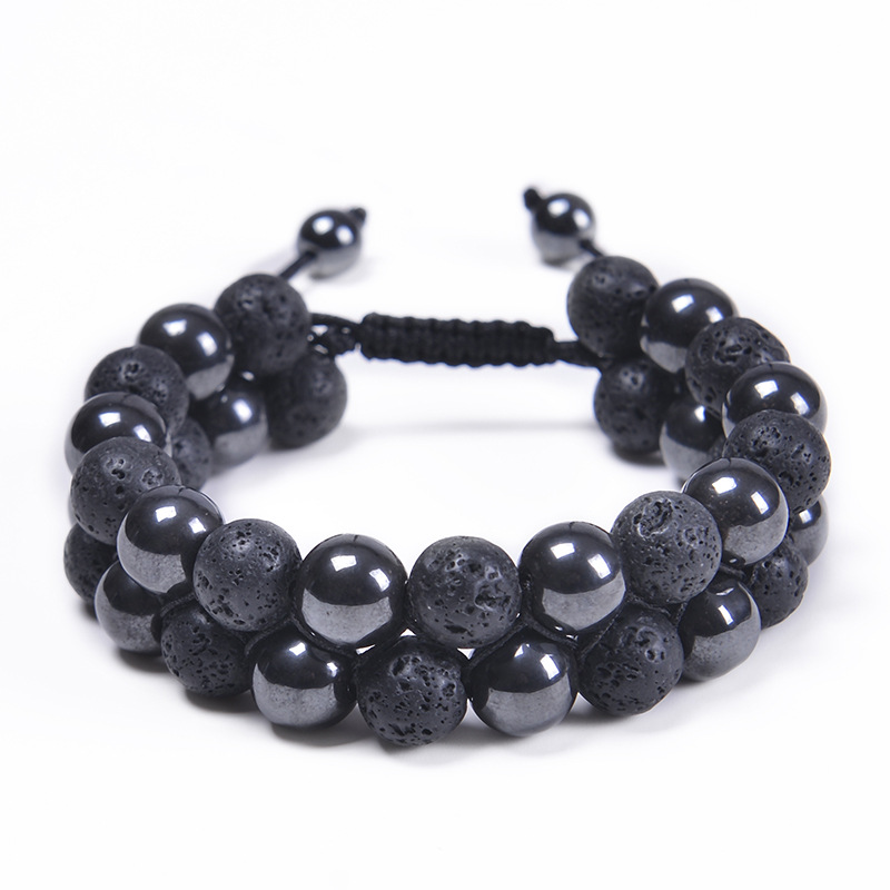 10MM- Black magnet   volcanic rock bracelet