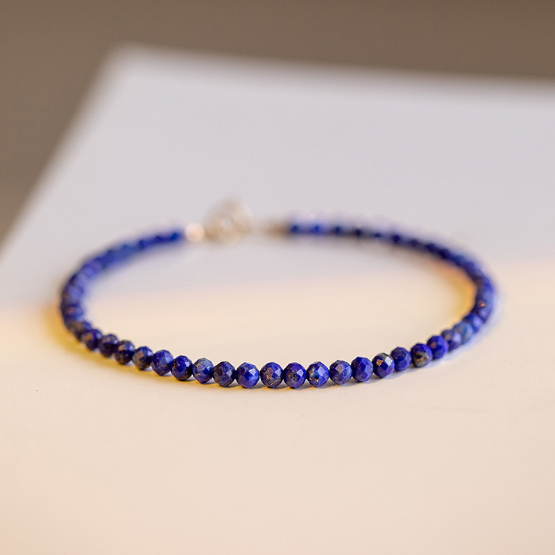 1:3mm faceted lapis lazuli bracelet-14cm