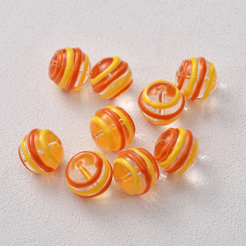 2:orange striped beads
