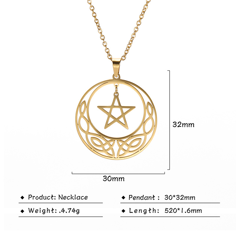 4:Golden upper five-pointed star round cutout