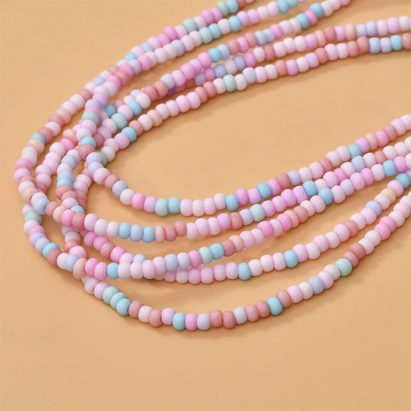 3# Frosted colorful beads
