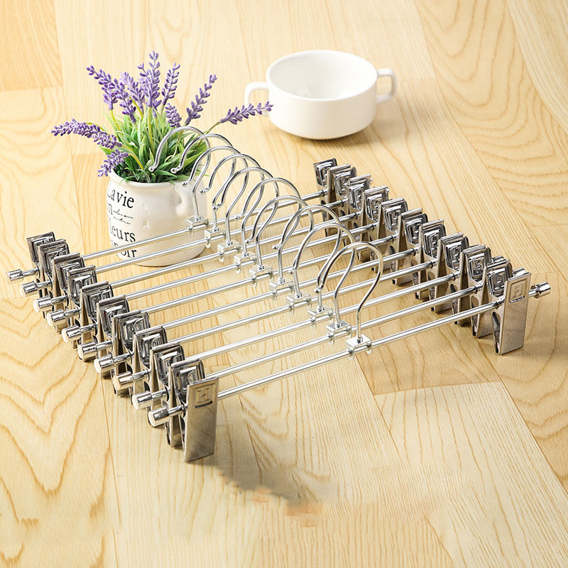 Ten-piece set of stainless steel straight trousers rack