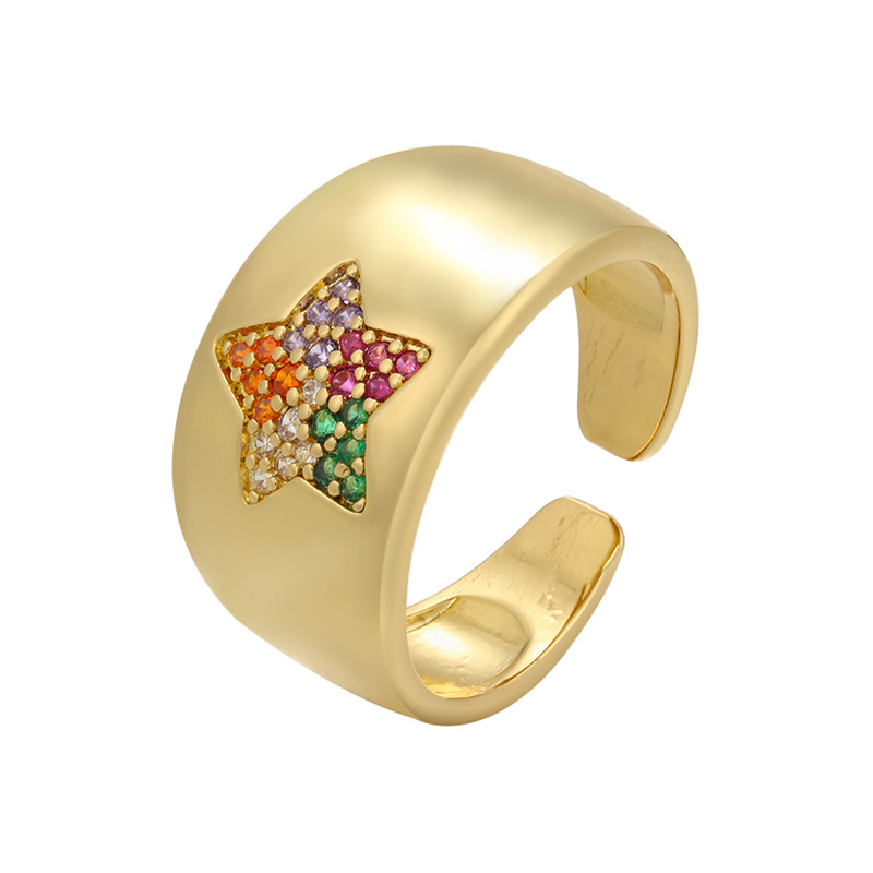 2:gold color plated with colorful CZ