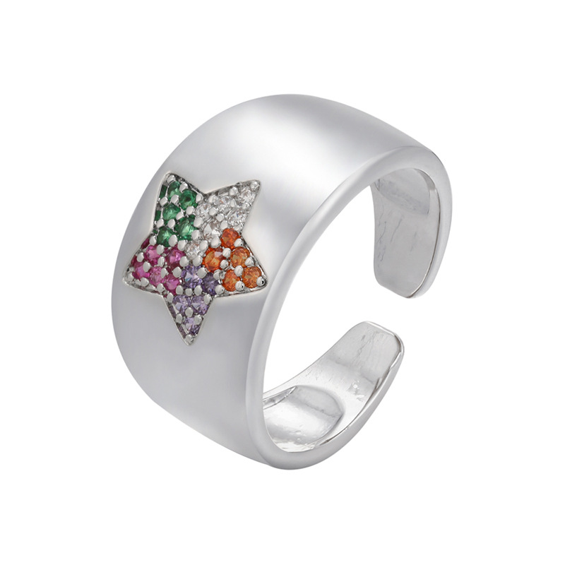 platinum color plated with color cz