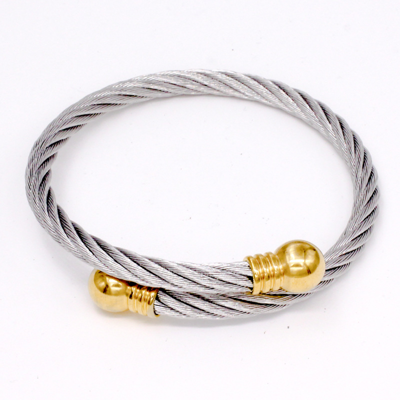 Steel rope   gold head