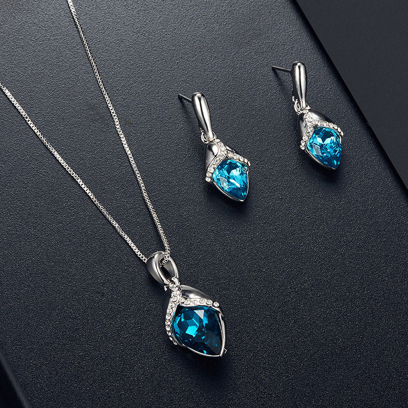silver + sapphire blue