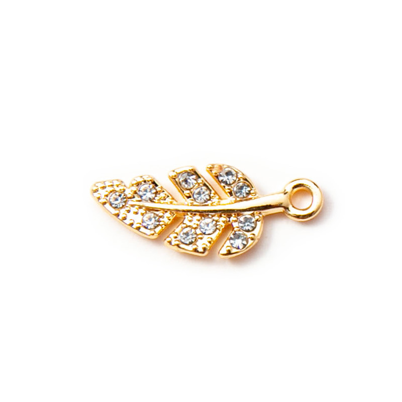 Gold -plated small tree leaf6*18mm