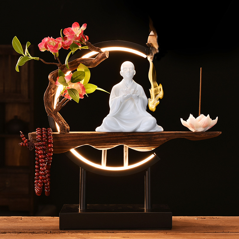 Flowers see Buddha [ceramic] + lamp holder + lotus