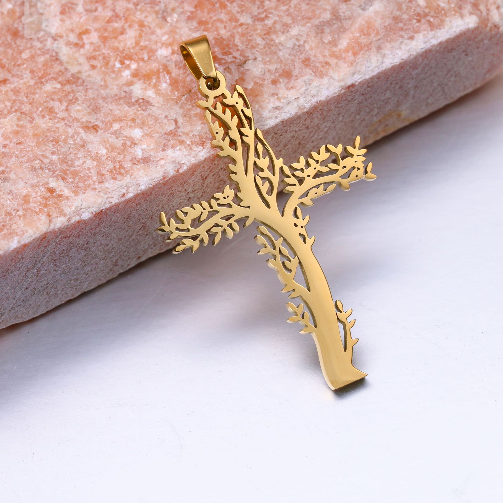 5:tree of life cross golden