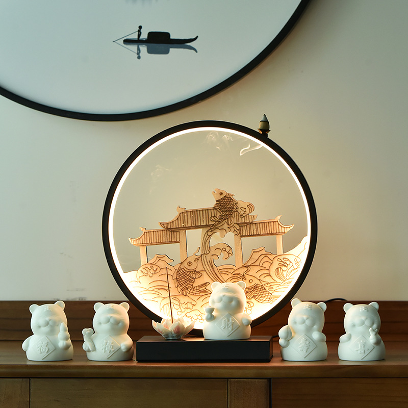 Fu Lu Shou Xi Cai [5 Tigers] Complete Set of Lamps