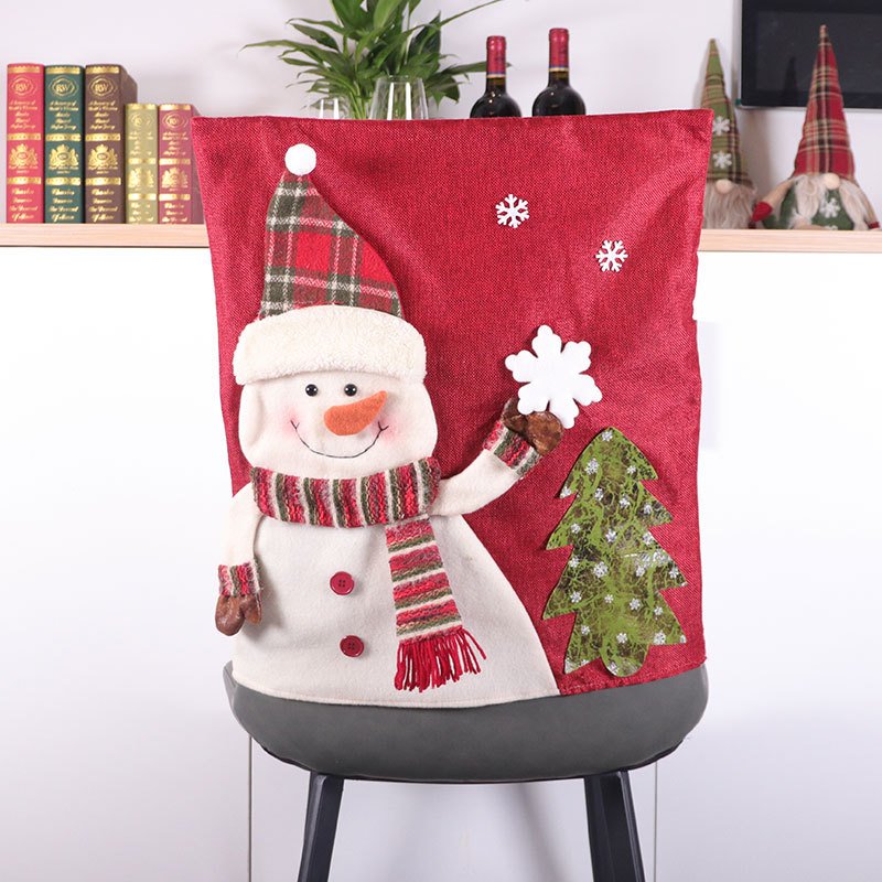 red three-dimensional seat cover snowman