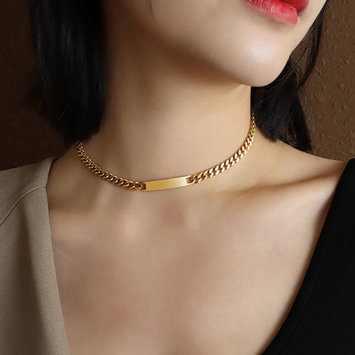 3:Gold Necklace 34cm