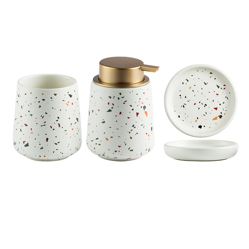 Conical terrazzo set of three