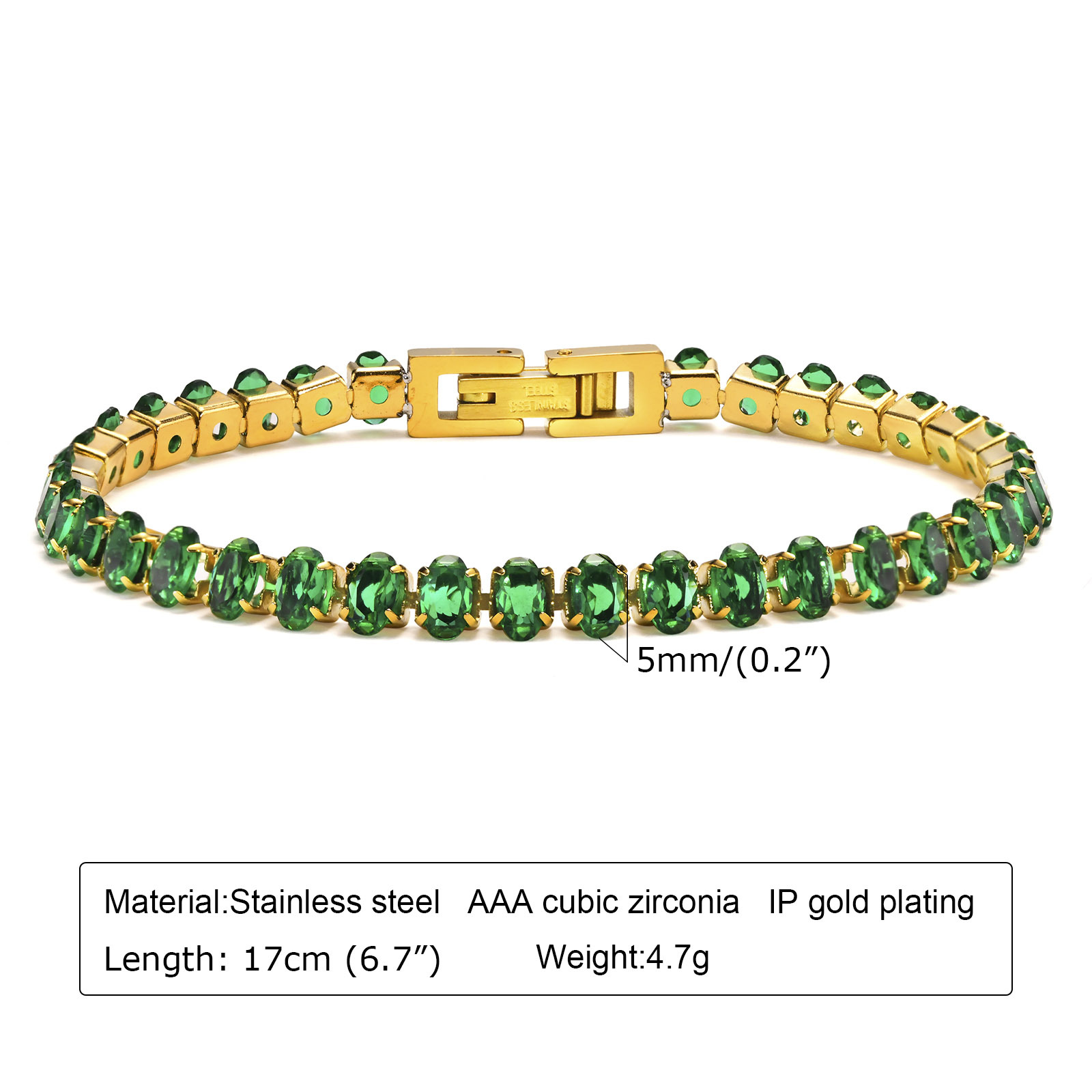 green zircon bracelet
