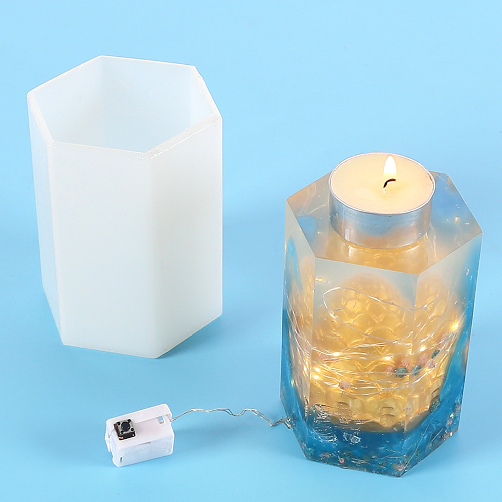 1:Hexagon Candle Holder Epoxy Mould-Large