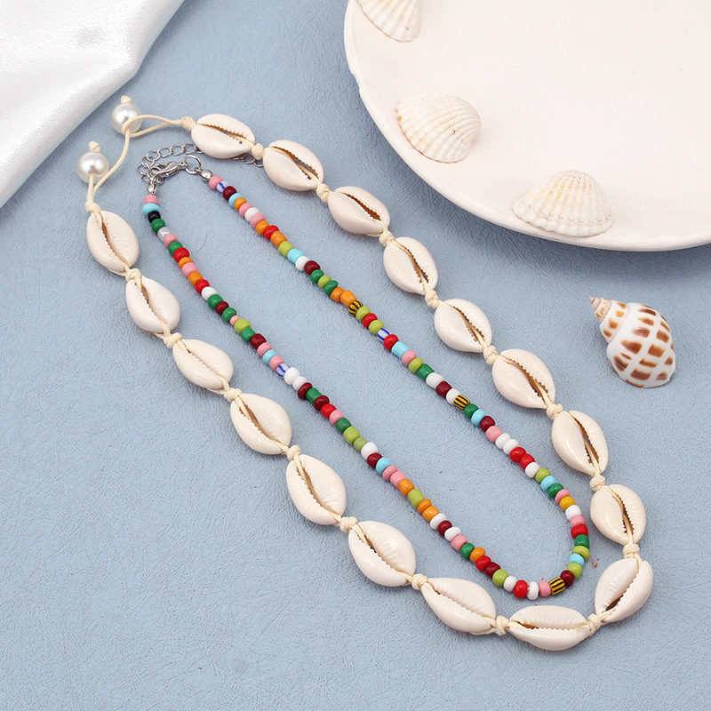 Mizhu+shell necklace combination