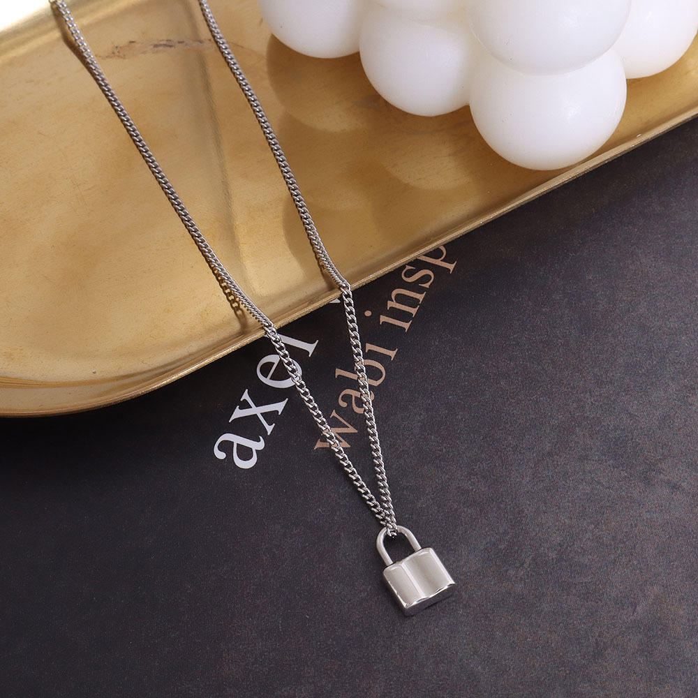 7:Section C-P449 Steel Concave Lock Necklace
