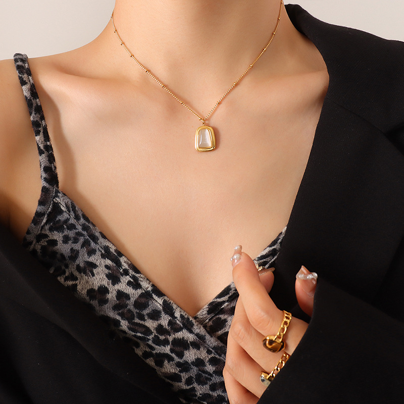 P258-Golden White Opal Necklace