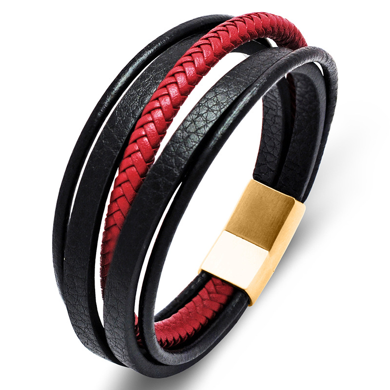 3:Red black leather [gold]