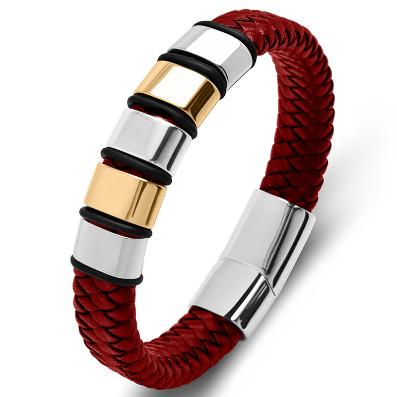 Red leather [steel and gold]