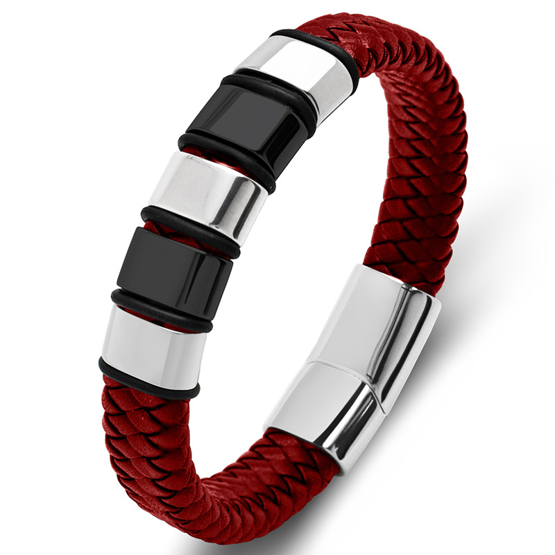 8:Red leather [steel and black]