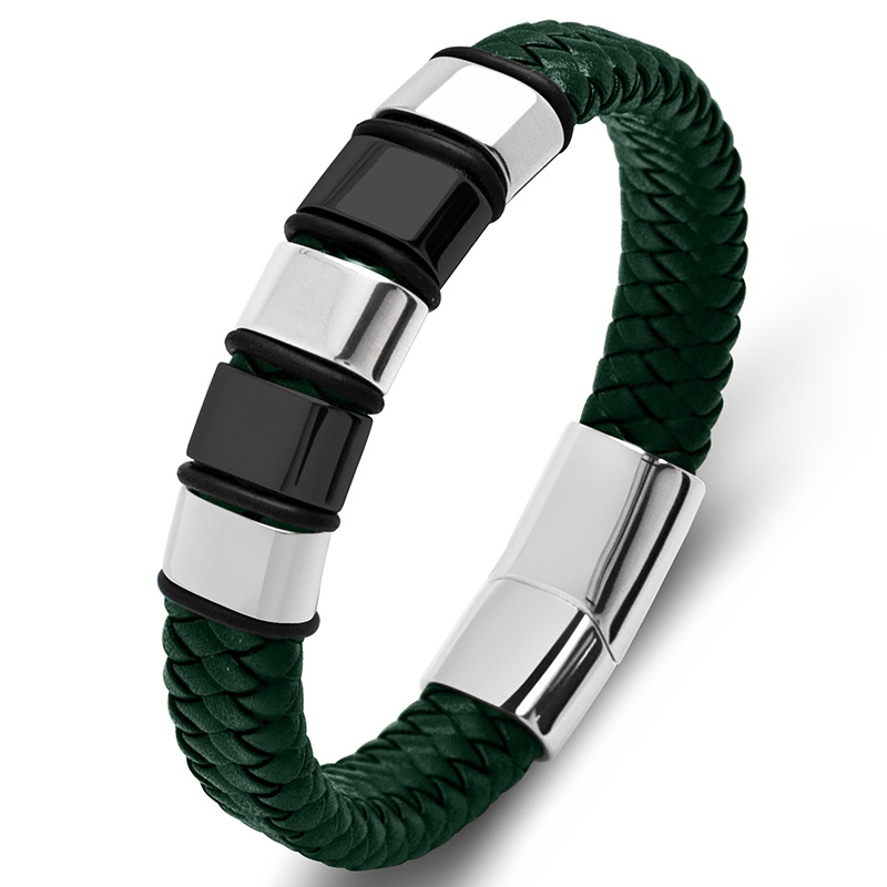 Green leather [steel and black]